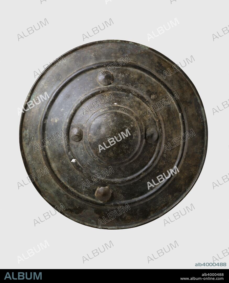 Bronze shield (Wittenham Shield), Late Bronze Age (Britain) (c1150-800 cal.BC). Nipperwiese type. Dimensions: diameter: 39 cm.