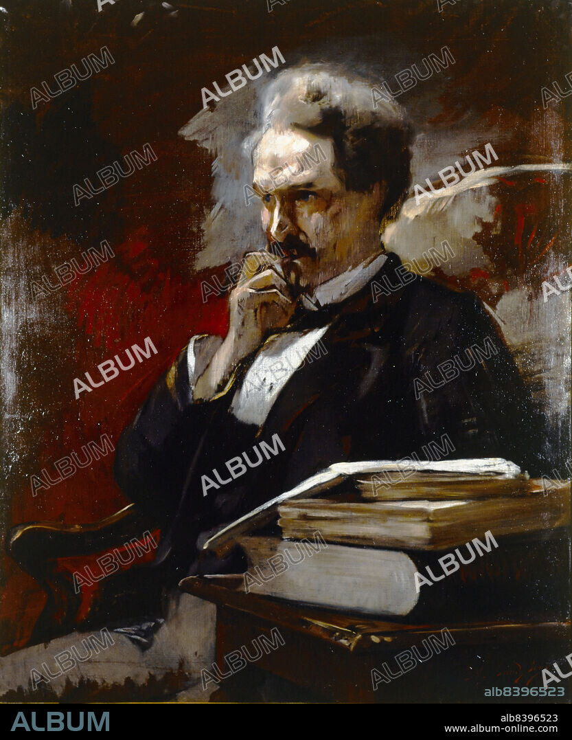 AUGUSTE BAUD-BOVY. Portrait d'Henri Rochefort (Victor-Henri, marquis de Rochefort-Luçay, dit), journaliste, homme politique et écrivain (1831-1913), 1879.
