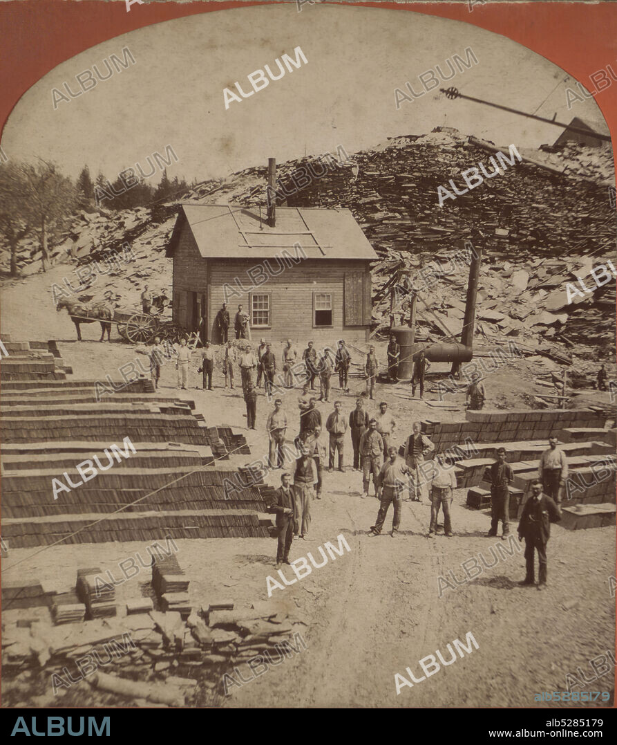 View of a slate factory?, Middle Granville, N.Y., Kinney, B. C., ca. 1855-ca. 1930, Slate quarrying, New York (State), Hudson River Valley (N.Y. and N.J.), Middle Granville (N.Y.).