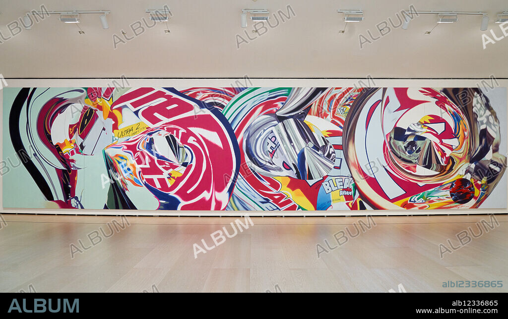 JAMES ROSENQUIST, 1933-2017,. The Swimmer in the Econo-mist (painting 2), 1997, Guggenheim Museum, Bilbao, Basque Country, Spain.