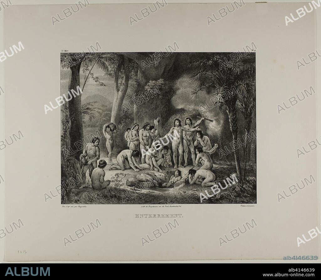 VICTOR JEAN ADAM. Burial. Victor Adam (French, 1801-1866); after Moritz Rugendas (German, 1802-1858). Date: 1835. Dimensions: 217 x 280 mm (image); 367 x 448 mm (sheet). Lithograph in black on cream wove paper. Origin: France.