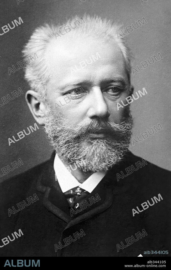 Russian composer Pyotr Ilyich Tchaikovsky. Portrait photograph, 1888.