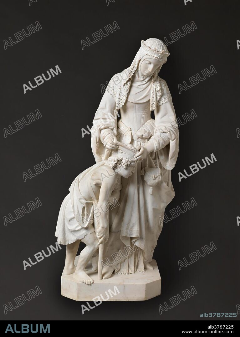 VENANCI VALLMITJANA BARBANY. Venancio Vallmitjana Barbany (In collaboration with Vallmitjana Barbany, Agapito) / 'Saint Elizabeth of Hungary'. 1862. Marble.