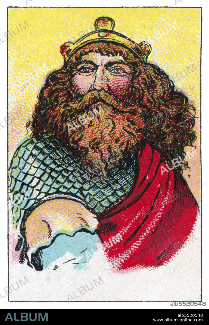 ALBERT MESTRE MORAGAS. Historia de Catalunya. Guifré el Pilós (840-897), conde de Urgell, la Cerdanya, Barcelona y Girona. Cromo de Xacolata Juncosa. Año 1932.