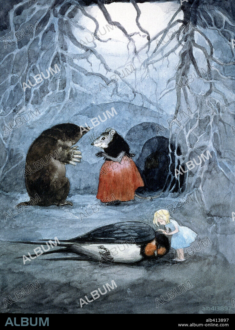 SVEND OTTO S.. Thumbelina by H.C. Andersen, watercolour.