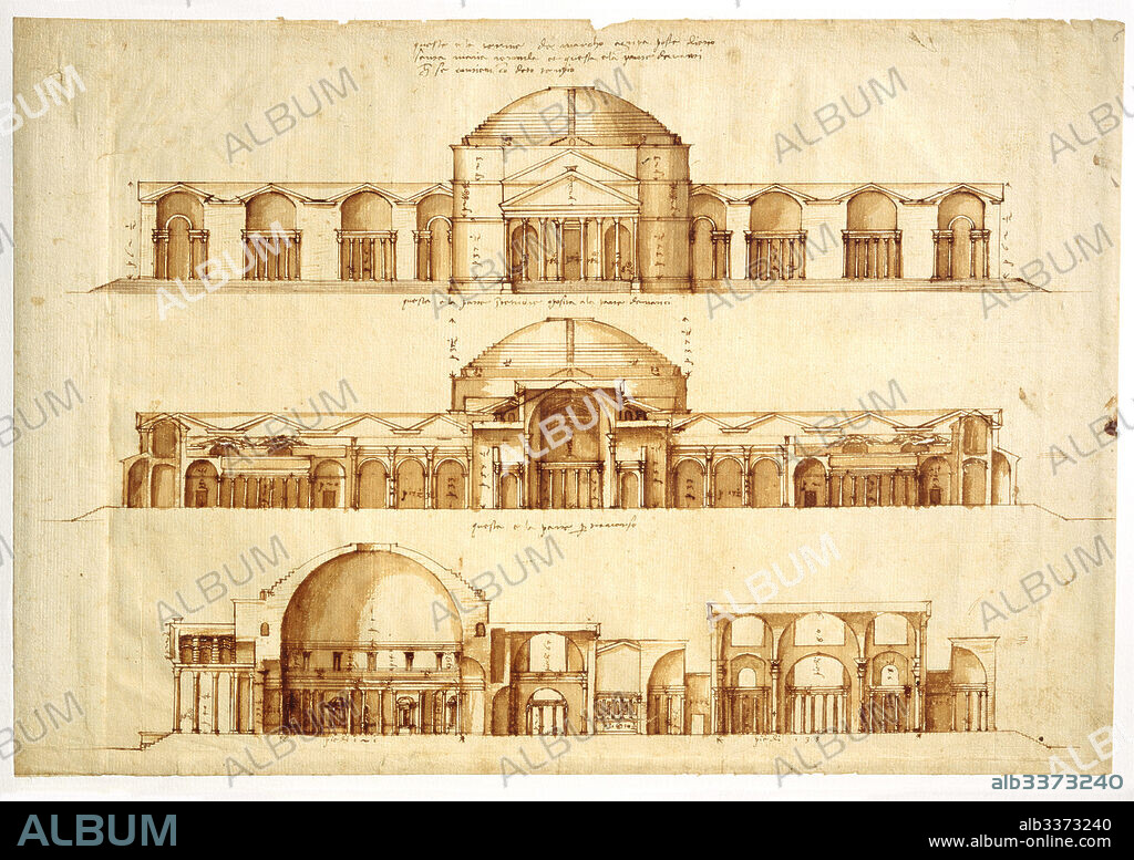 ANDREA PALLADIO. Reconstruction project of the Baths of Agrippa, Rome.