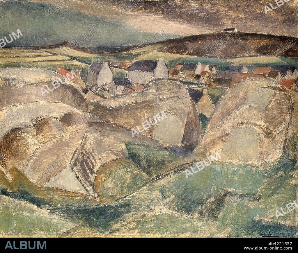 HENRI LE FAUCONNIER. 'Village among the Rocks'. France, Circa 1910. Dimensions: 74x93 cm.