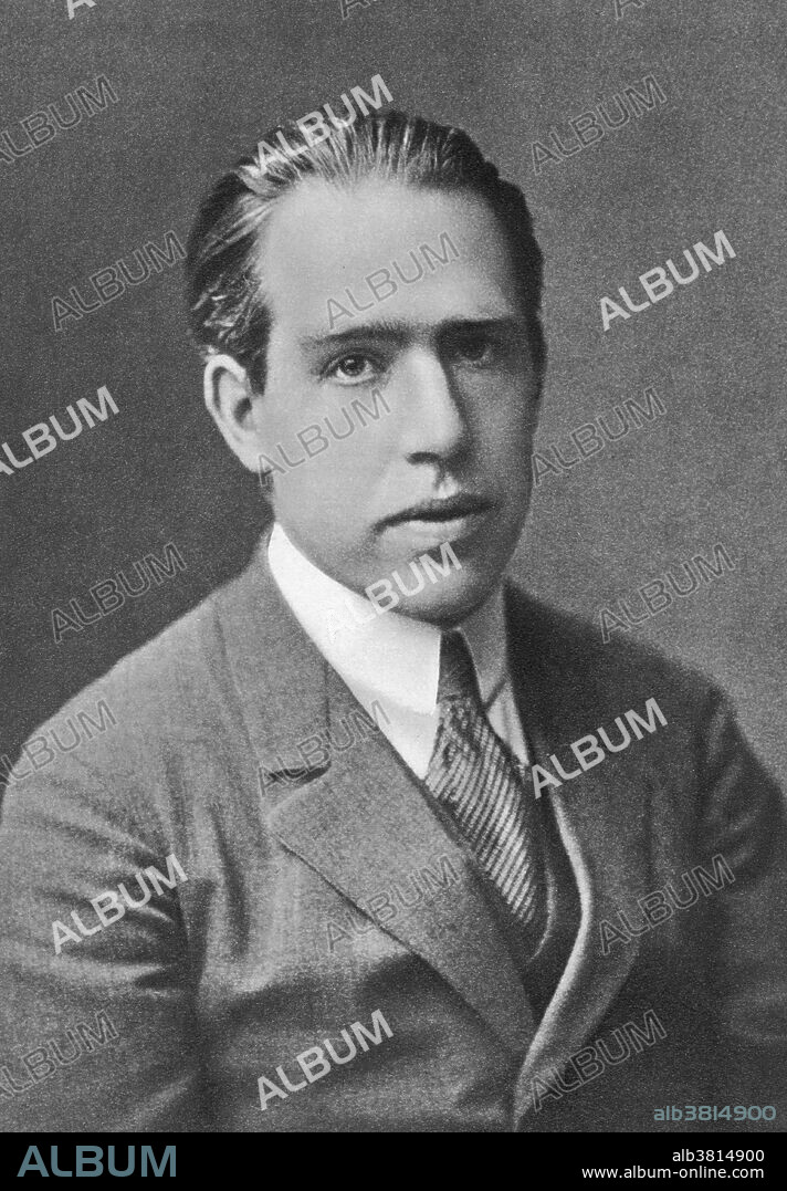 Niels Henrik David Bohr (October 7, 1885 - November 18, 1962) was a Danish physicist who made foundational contributions to understanding atomic structure and quantum mechanics, for which he received the Nobel Prize in Physics in 1922. Bohr published his model of atomic structure in 1913 wherein he introduced the theory of electrons traveling in orbits around the atom's nucleus, the chemical properties of each element being largely determined by the number of electrons in the outer orbits of its atoms. He also introduced the idea that an electron could drop from a higher-energy orbit to a lower one, in the process emitting a photon (light quantum) of discrete energy. This became a basis for quantum theory. Bohr mentored and collaborated with many of the top physicists of the century at his institute in Copenhagen. He was part of the British team of physicists working on the Manhattan Project where he was known by the name of Nicholas Baker for security reasons. His role on the project was as consultant. Following the war Bohr returned to Copenhagen where he died in 1962 of heart failure.