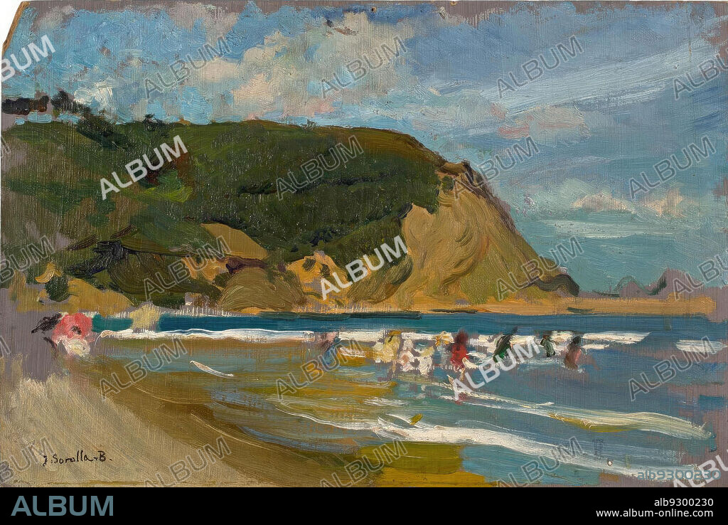 JOAQUIN SOROLLA. Joaquín Sorolla/ Playa de Zarauz, 1910. Óleo sobre lienzo.