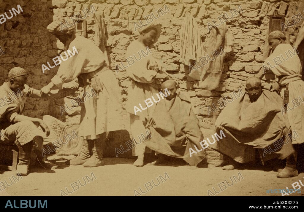Barbershop in Turkestan.