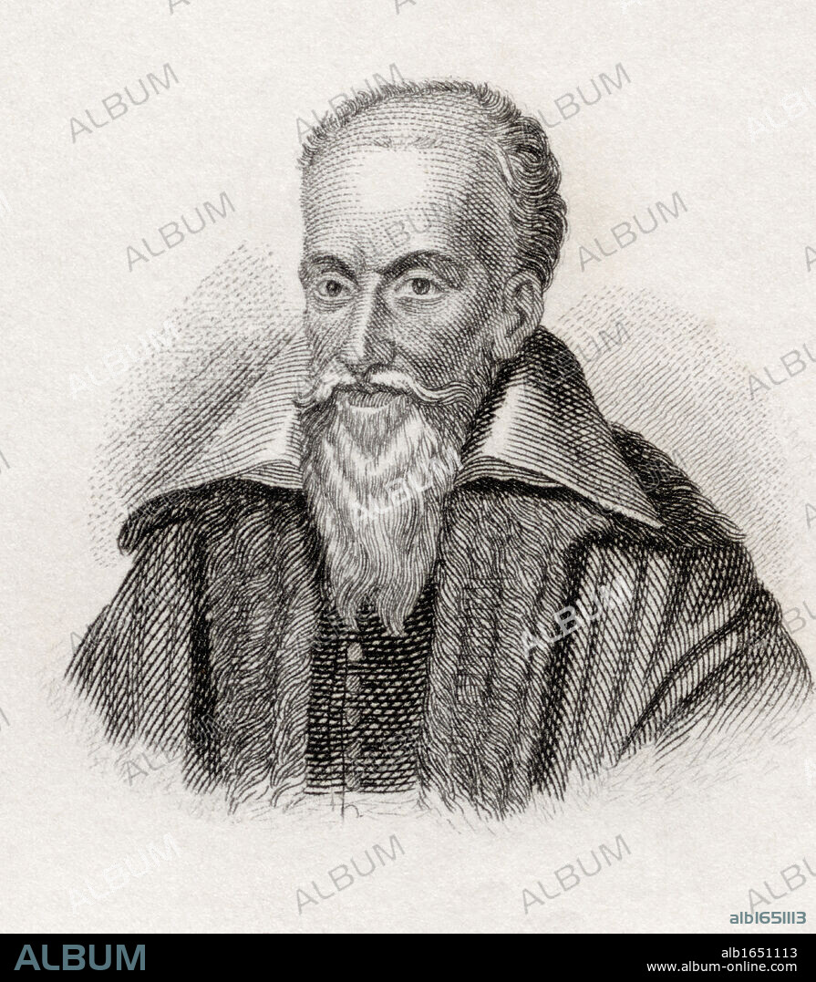 Joseph Justus Scaliger 1540 to 1609. French religious leader and scholar. From the book Crabbes Historical Dictionary published 1825.