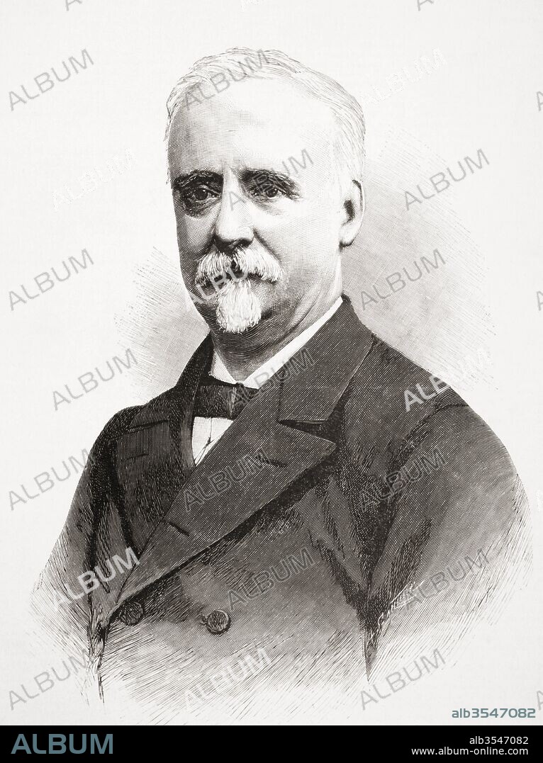 Fernando Cos-Gayón y Pons, 1825 -1898. Spanish journalist and politician. From La Ilustracion Española y Americana, published 1892.