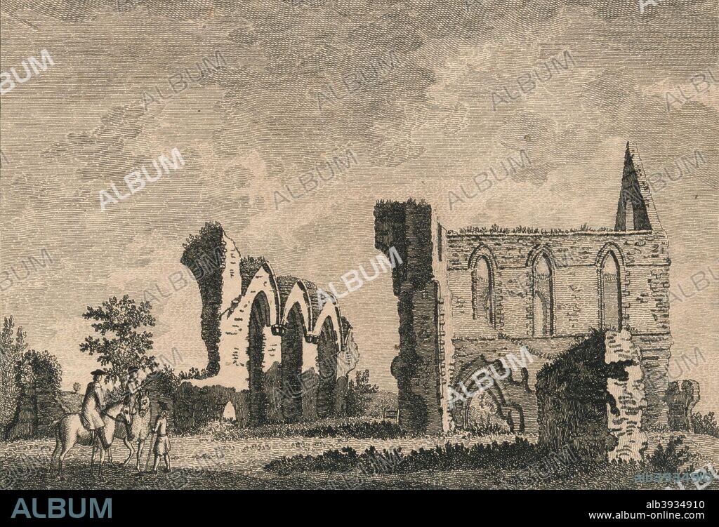 Newark Priory, Surrey, England, 1716. Newark Priory is a ruined priory on the River Wey near the village of Pyrford in Surrey. [S Hooper, Ludgate Hill, 1772].