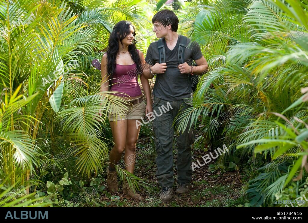 JOSH HUTCHERSON and VANESSA HUDGENS in JOURNEY 2: THE MYSTERIOUS ISLAND, 2012, directed by BRAD PEYTON. Copyright NEW LINE CINEMA.