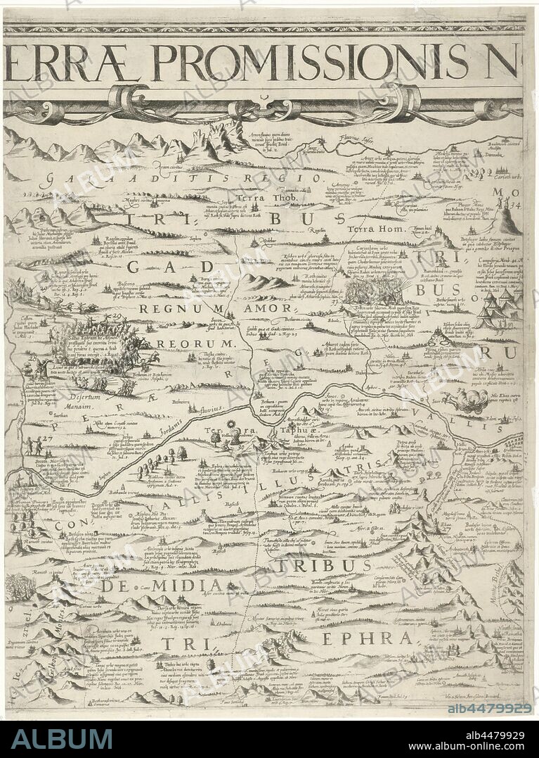 Map of Palestine of Palestine, with inscriptions relating to the events of the Old and New Testament., maps, atlases, Palestine, Israel, Nicolaes van Geelkercken, Amsterdam, 1621, paper, engraving, w 420 mm × h 550 mm.