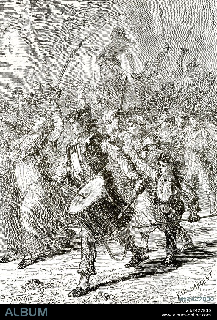French Revolution-Stanislas Marie Maillard was a captain of the Bastille Volunteers. As a national guardsman he participated in the attack on the Bastille and accompanied the women who marched to Versailles on October 5 1789. Maillard testified in court to the events at Versailles. (Illustration Yan Dargent).