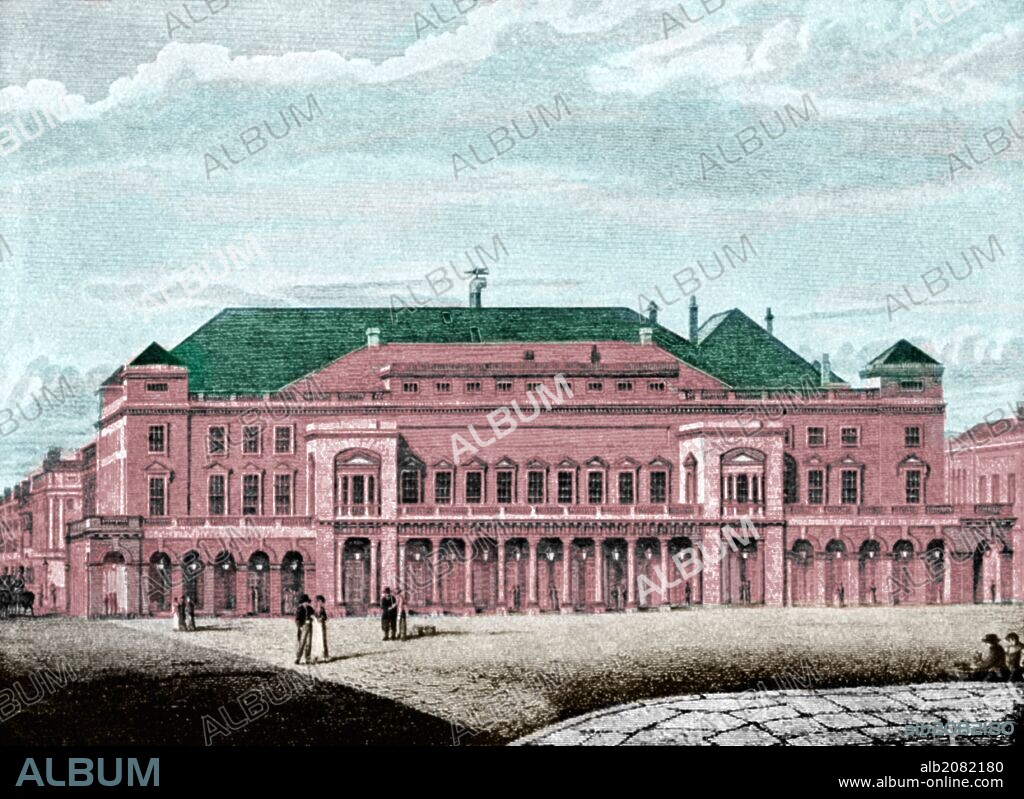 Kings Theatre, Haymarket in London. Colourised version.