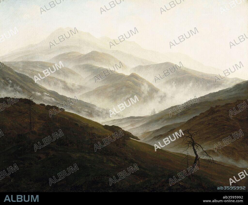 CASPAR DAVID FRIEDRICH. Riesengebirge Landscape with Rising Fog.
