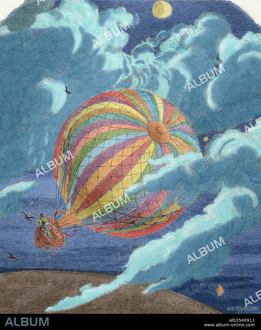 Jules Verne (1828-1905). French writer. Illustration from the work From the Earth to the Moon, written in 1865. Engraving by Gerard, 19th century. Colored.