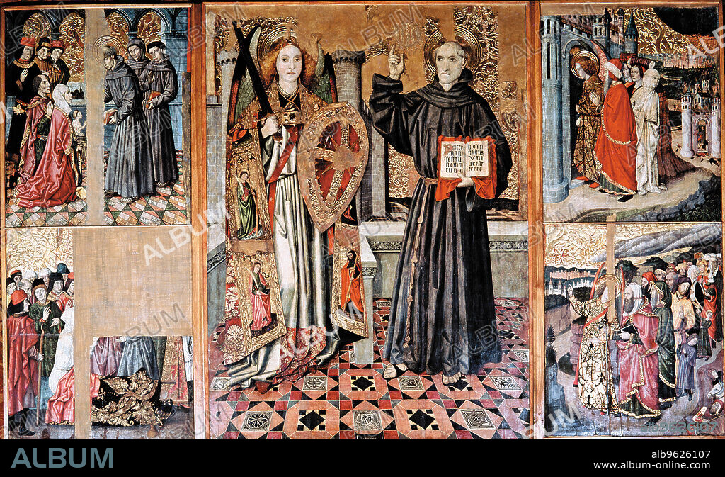Altarpiece of San Bernardino and the guardian angel, commissioned in 1462 by the Trade Union of Esparto Workers and Glaziers to Jaime Huguet.