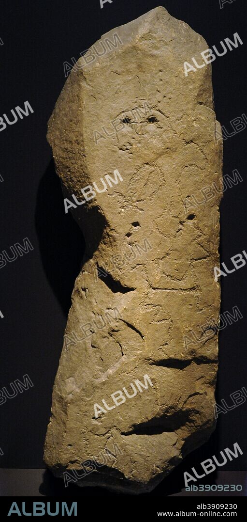 Idolo de Corao. Dolmen de Mián. Abamia, Cangas de Onís (Asturias). Museo Arqueológico Nacional. Madrid. España.