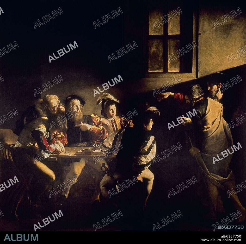MICHELANGELO MERISI DA CARAVAGGIO (1573-1610). LA VOCACION DE SAN MATEO - 1599-1600 - OLEO/LIENZO - 322 x 340 cm - BARROCO ITALIANO.