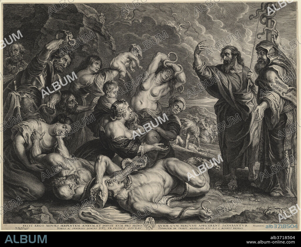 BOëTIUS ADAMS BOLSWERT, AFTER SIR PETER PAUL RUBENS. Moses and the Brazen Serpent. Dated: 1580-1633. Dimensions: sheet: 47.5 × 61.5 cm (18 11/16 × 24 3/16 in.) (trimmed to plate mark). Medium: engraving on laid paper.