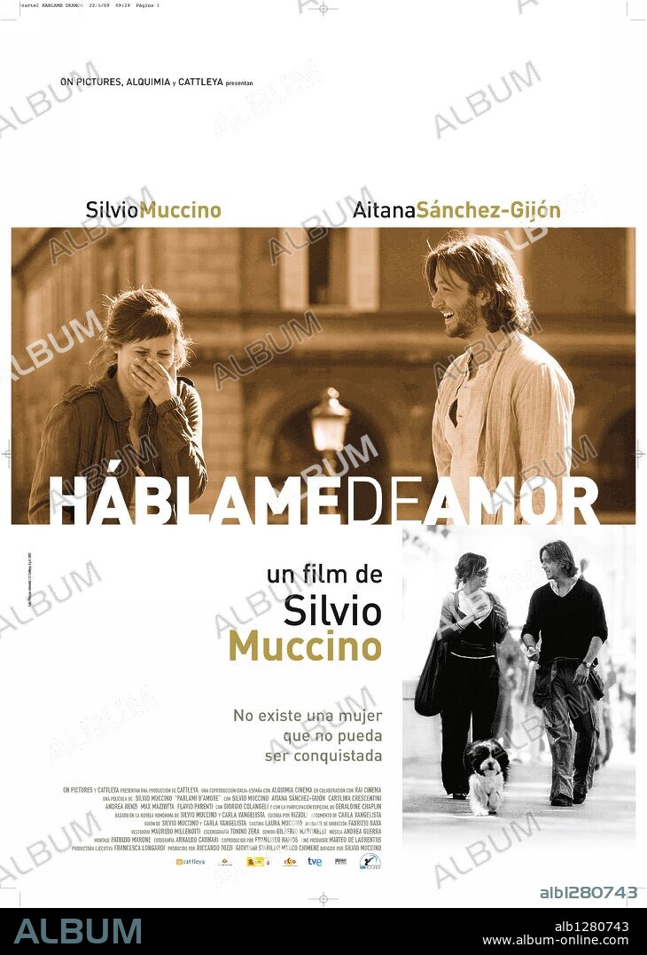 Plakat zu PARLAMI D'AMORE, 2008, unter der Regie von SILVIO MUCCINO. Copyright CATTLEYA.