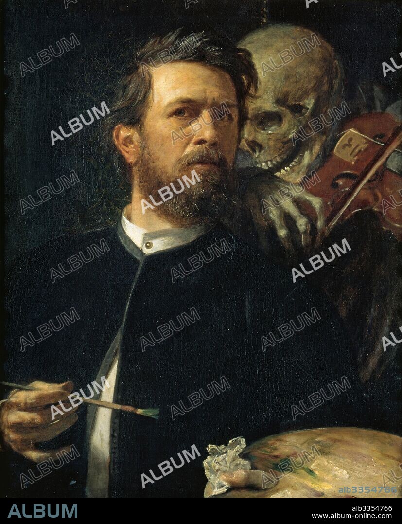 ARNOLD BÖCKLIN. Self-portrait with Death Playing the Fiddle.