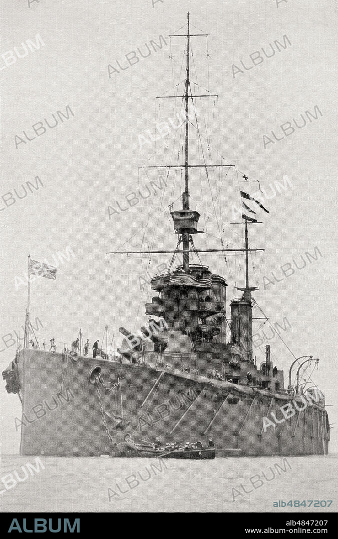 EDITORIAL HMS Lion, (1912), the flag-ship of Admiral Lord Beatty when he commanded the battle cruiser fleet during the Great War.  From The Book of Ships, published c.1920.