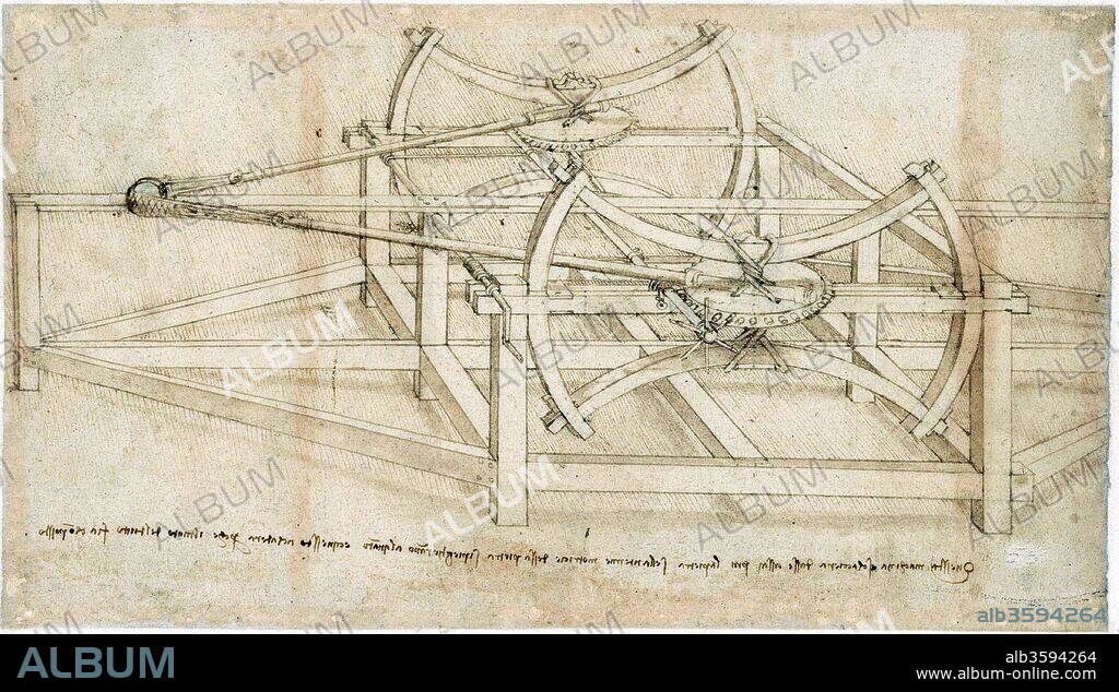 LEONARDO DA VINCI. Catapulta.