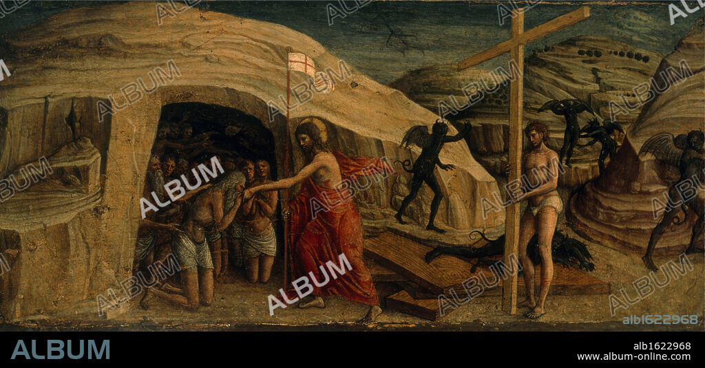 Christ's Descent into Limbo,  by Jacopo Bellini,  oil on wood panel,  (1400-1471),  Italy,  Civic Museum.