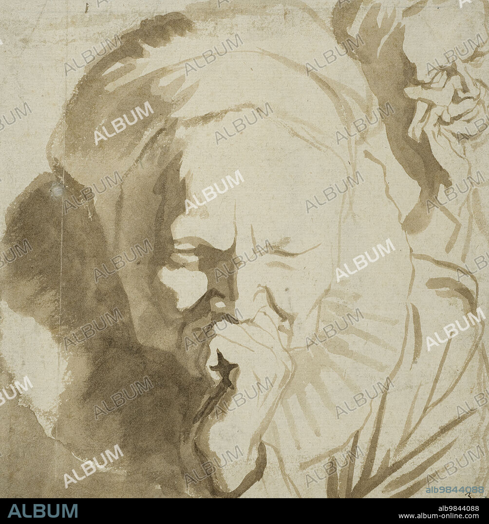 JACOB VAN CAMPEN. Two studies of an elderly woman's head.