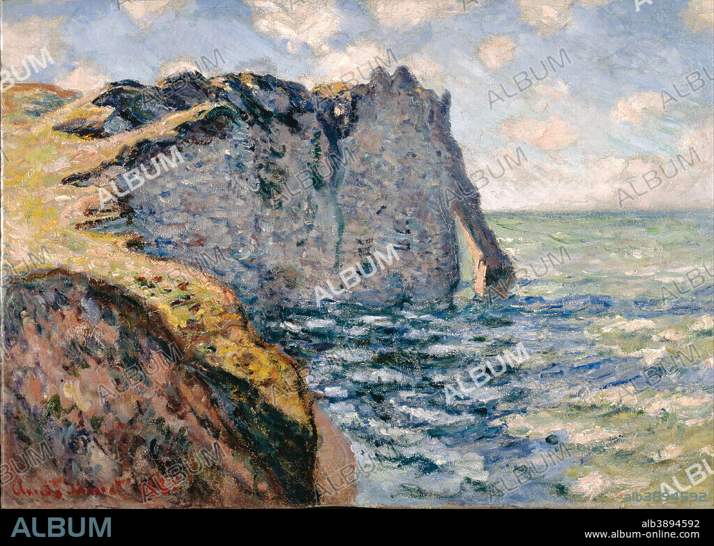 CLAUDE MONET. The Cliff of Aval, Etrétat. Date/Period: 1885. Painting. Oil on canvas Oil on canvas.