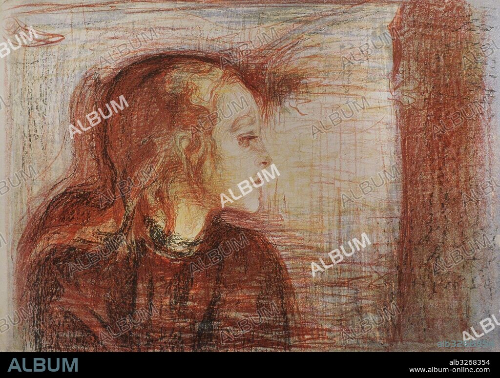 Edvard Munch (1863-1944). Pintor noruego. La Niña Enferma I, 1896. Litografía. Museo Munch. Oslo. Noruega.