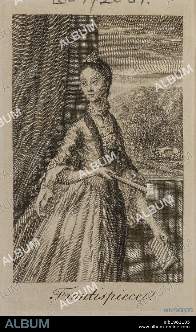 PIERRE CARLET DE CHAMBERLAIN DE MARIVAUX. Portrait of a character from the novel. The virtuous orphan; or The life, misfortunes, and adventures, of Indiana. The fourth edition. Uniform Title: [La Vie de Marianne]. London: L. Hawes, W. Clarke & R. Collins, 1765. Source: 1607/2051.(1) frontispiece. Language: English.