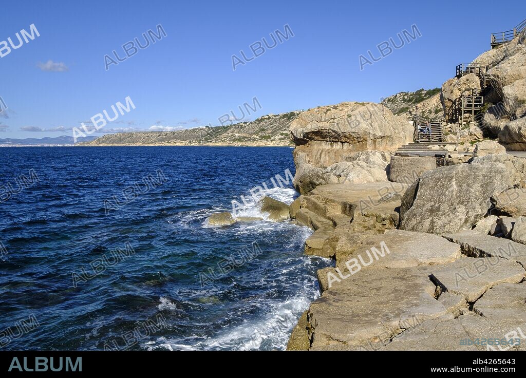 solarium de Badia Blava, Municipality of Llucmajor, Mallorca, balearic islands, spain, europe.