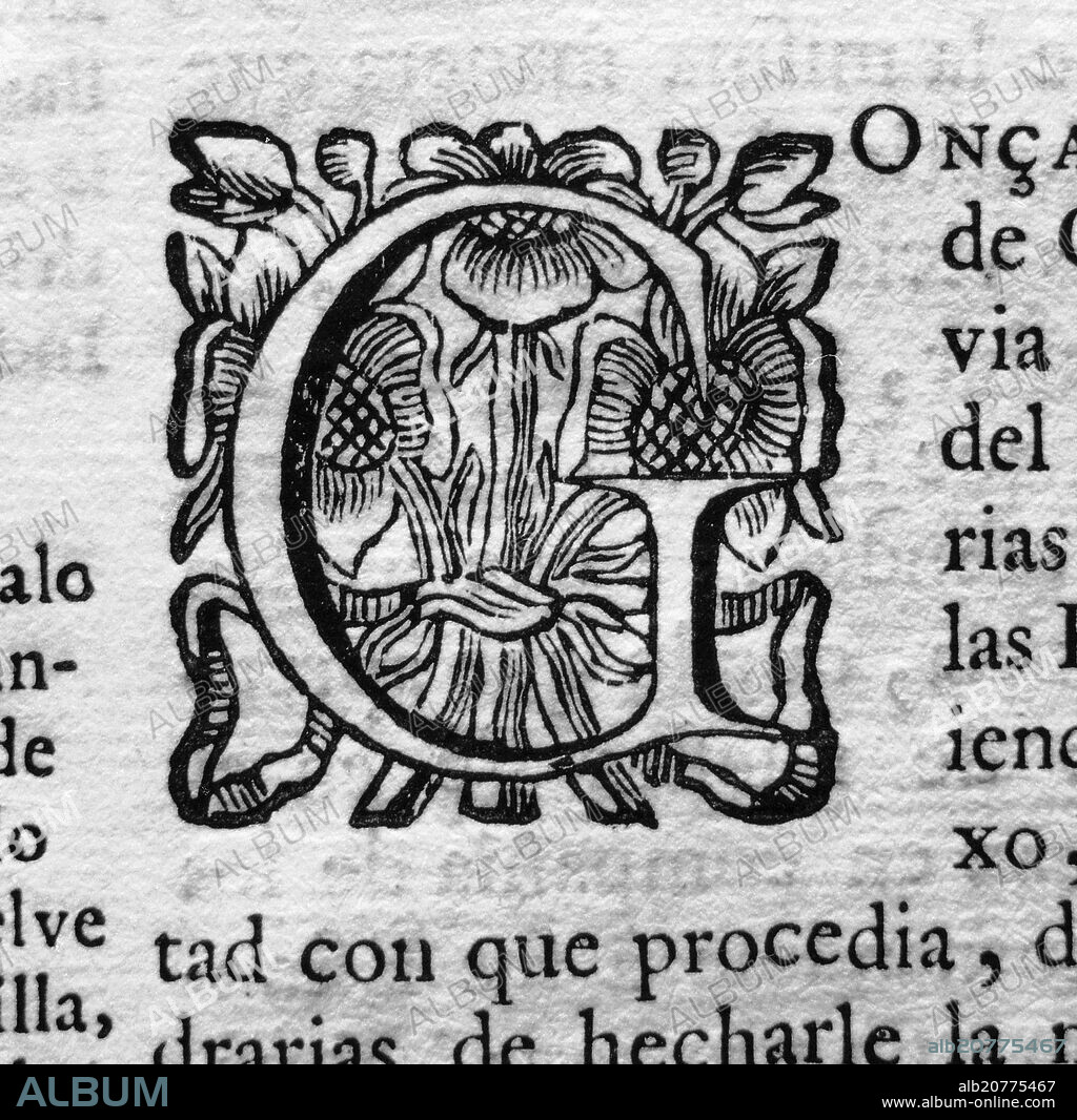 LETRA G - LETRA CAPITULAR - INICIAL HISTORIADA.