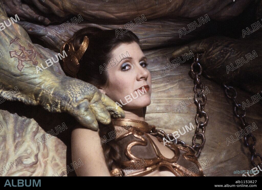 CARRIE FISHER en STAR WARS: EPISODIO VI-EL RETORNO DEL JEDI, 1983 (STAR WARS: EPISODE VI-RETURN OF THE JEDI), dirigida por RICHARD MARQUAND. Copyright LUCASFILM/20TH CENTURY FOX.