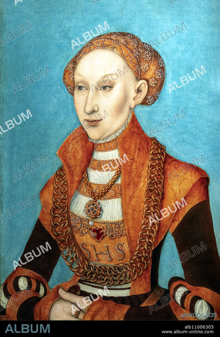 CRANACH, LUCAS, THE ELDER. Portrait of Princess Sibylle of Cleves (1512-1554).