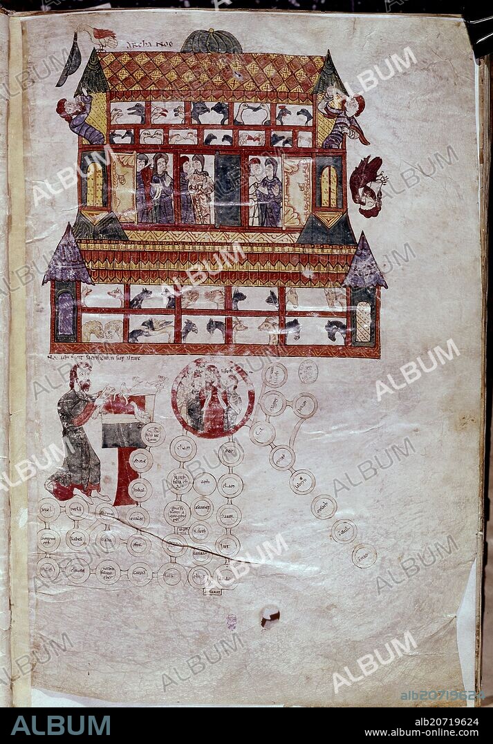 BIBLIA DE AVILA ARCA DE NOE- MINIATURA MOZARABE.