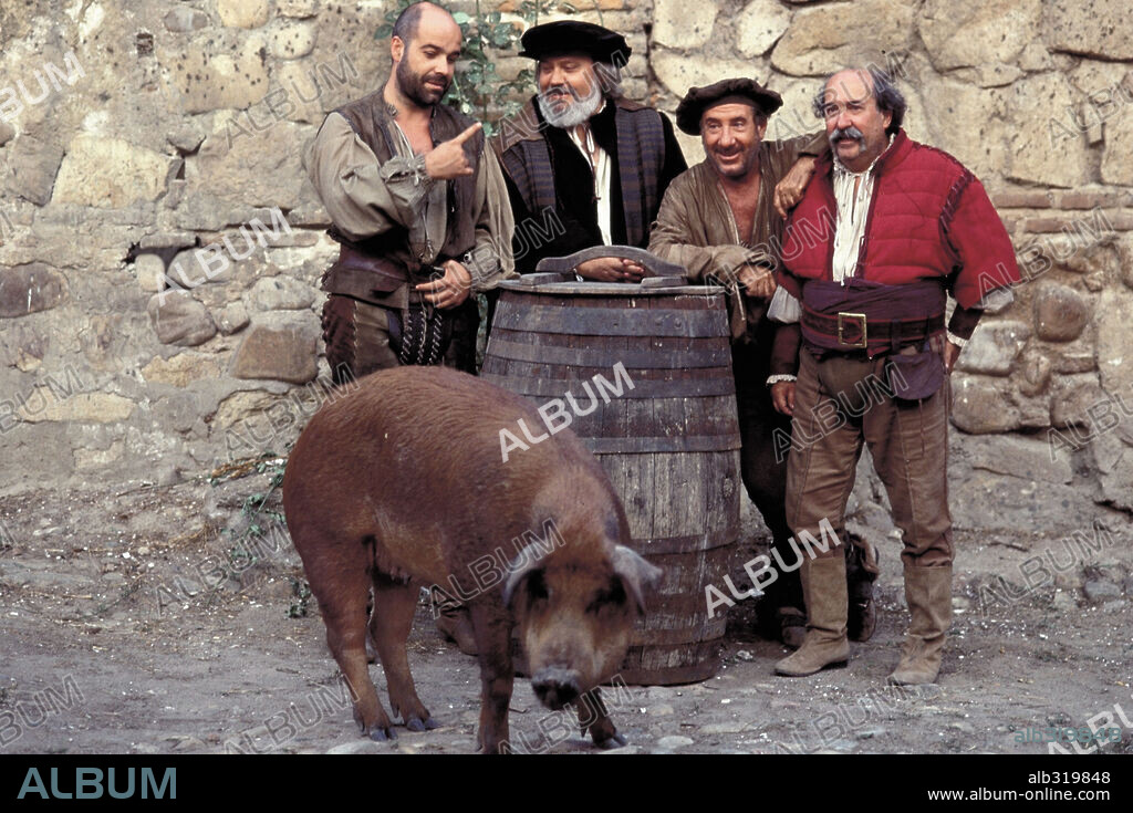 ALFREDO LANDA, ANTONIO RESINES and JOSE LUIS CUERDA in LA MARRANA, 1992, directed by JOSE LUIS CUERDA. Copyright ANTEA FILMS.