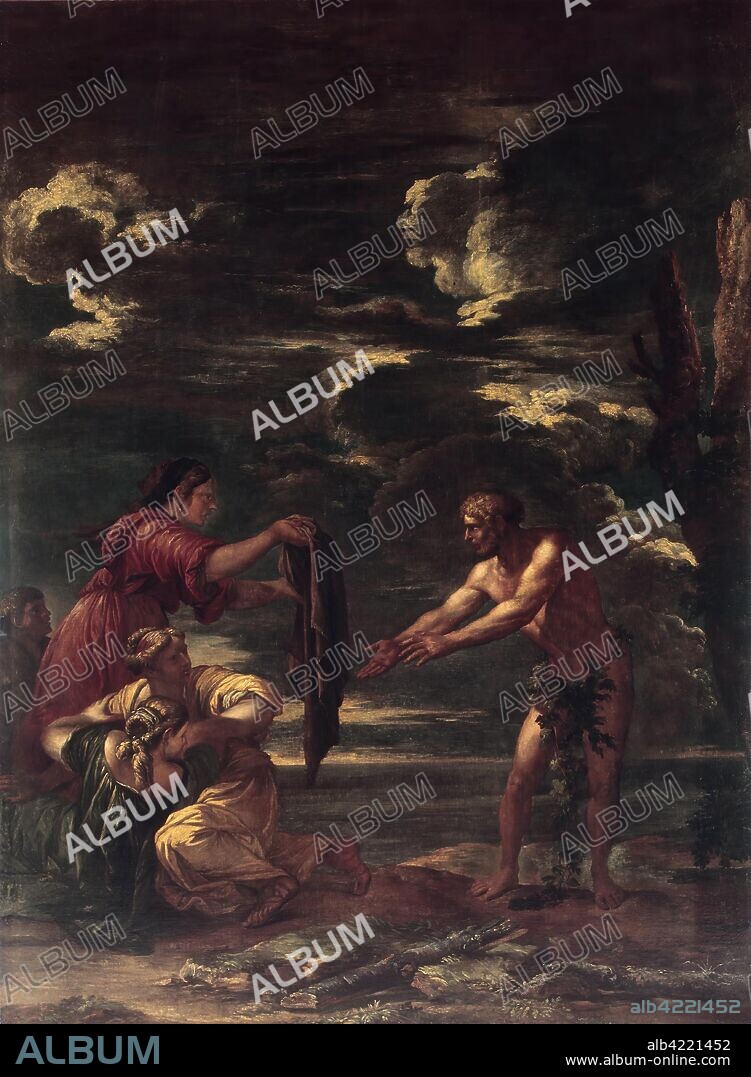 SALVATOR ROSA. 'Odysseus and Nausicaa (Ulysses and Nausicaa)'. Italy, 1663-1664. Dimensions: 194,5x144 cm.