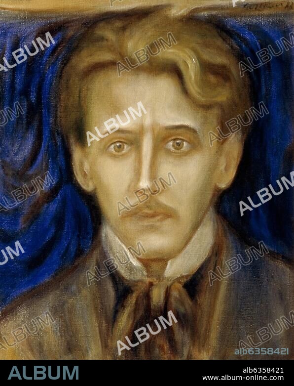 Ciurlionis, Mikalojus Konstantinas; litauischer Komponist und Maler; Varena 22.9.1875-Pustelnik bei Warschau 10.4.1911.-"Bildnis des Komponisten und Malers Mikalojus K. Ciurlionis".-Gemälde, 1975, von G. Pranciskus. Öl auf Leinwand, 61 x 51 cm.