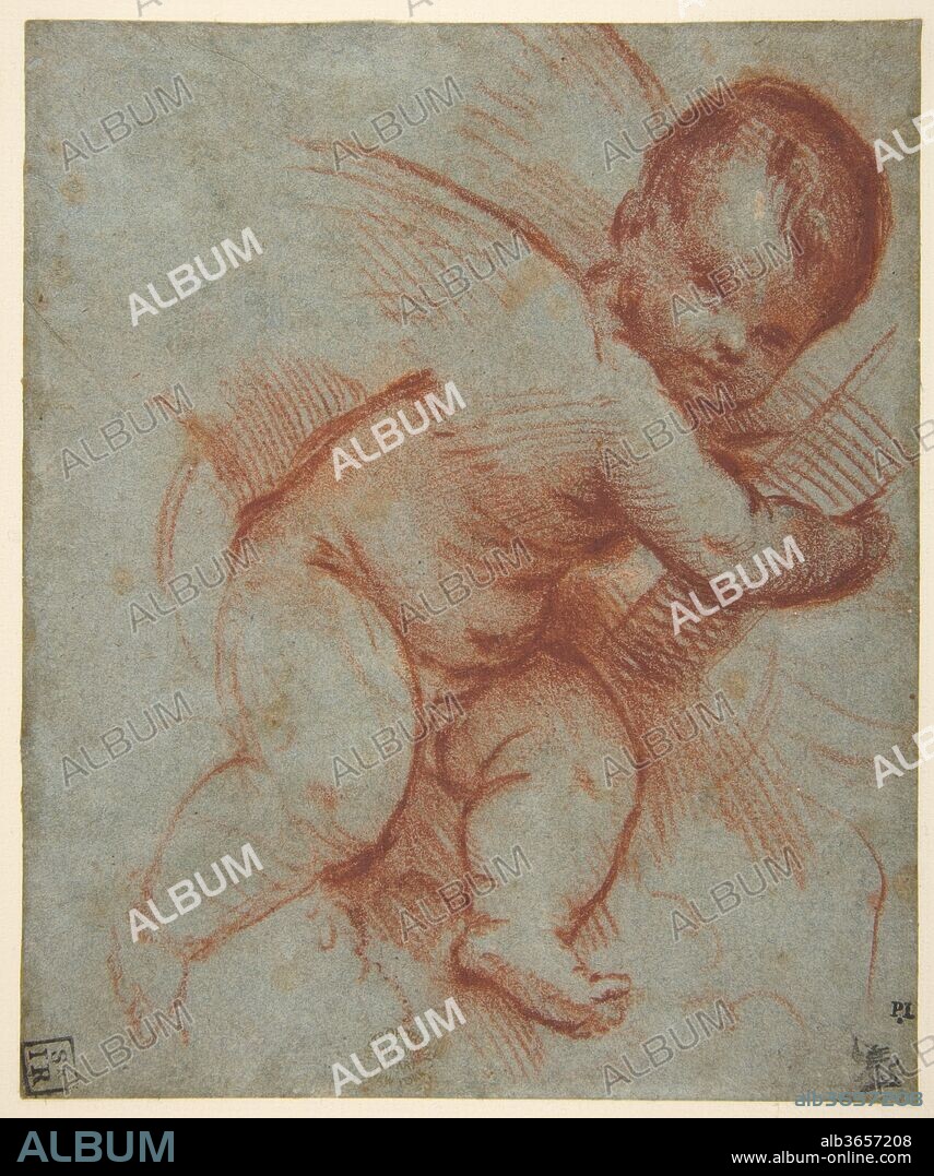Winged Putto Holding the Base of a Cross. Artist: Circle of Titian (Tiziano Vecellio) (Italian, Pieve di Cadore ca. 1485/90?-1576 Venice). Dimensions: 7 1/16 x 5 13/16in. (17.9 x 14.8cm). Date: 1477-1510.