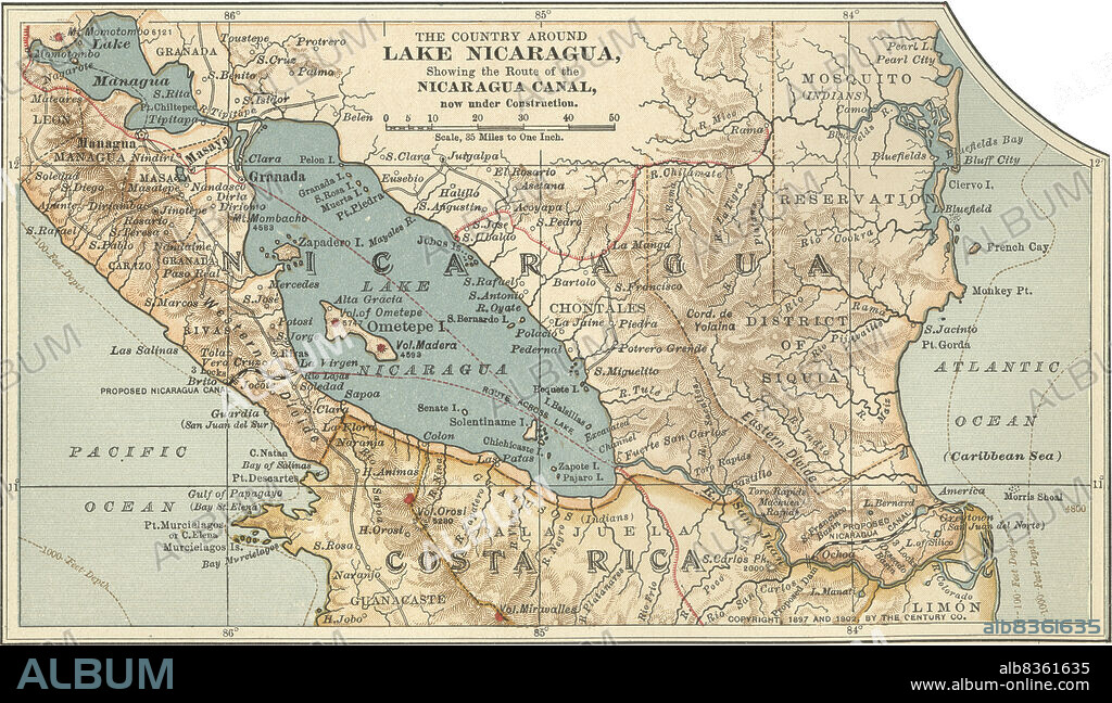 Map of Lake Nicaragua.
