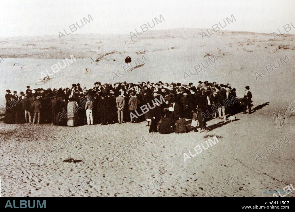 Founders of Tel Aviv gather in 1909 to draw lots on the sand dunes outside Jaffa. The city was founded in 1909 by the Yishuv (Jewish residents) as a modern housing estate on the outskirts of the ancient port city of Jaffa, then part of the Mutasarrifate of Jerusalem within the Ottoman Empire.