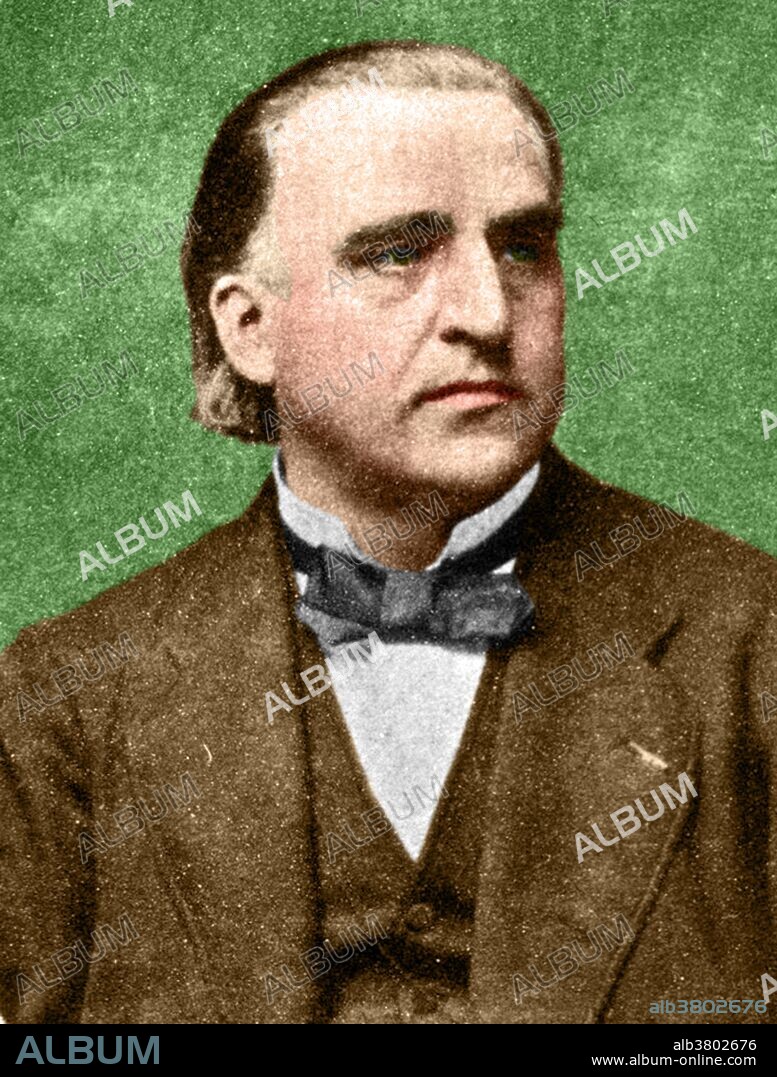 Color enhanced portrait of Jean-Martin Charcot (1825-1893), a French neurologist who has been called "the father of French neurology" and one of the world's pioneers of neurology. He was known as an excellent medical teacher, and he attracted students from all over Europe. His focus turned to neurology when he took an interest in the malady then called hysteria. He believed that hysteria was the result of a weak neurological system which was hereditary. It could be set off by a traumatic event like an accident, but was then progressive and irreversible. To study the hysterics under his care, he learned the technique of hypnosis and soon became a master of the relatively new "science." Charcot believed that a hypnotized state was very similar to a bout of hysteria, and so he hypnotized his patients in order to induce and study their symptoms. He did not plan to cure them by hypnosis, in fact, he felt that only hysterics could be hypnotized. He would hypnotize patients for groups of students and others, gaining the nickname "the Napoleon of the neuroses.".