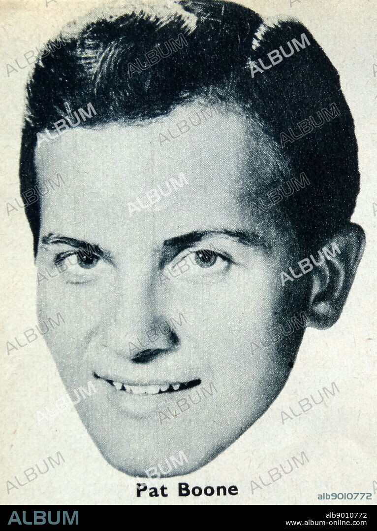 Newspaper feature on singer Pat Boone (born June 1, 1934) American singer, composer, actor, writer, television personality, motivational speaker, and spokesman.