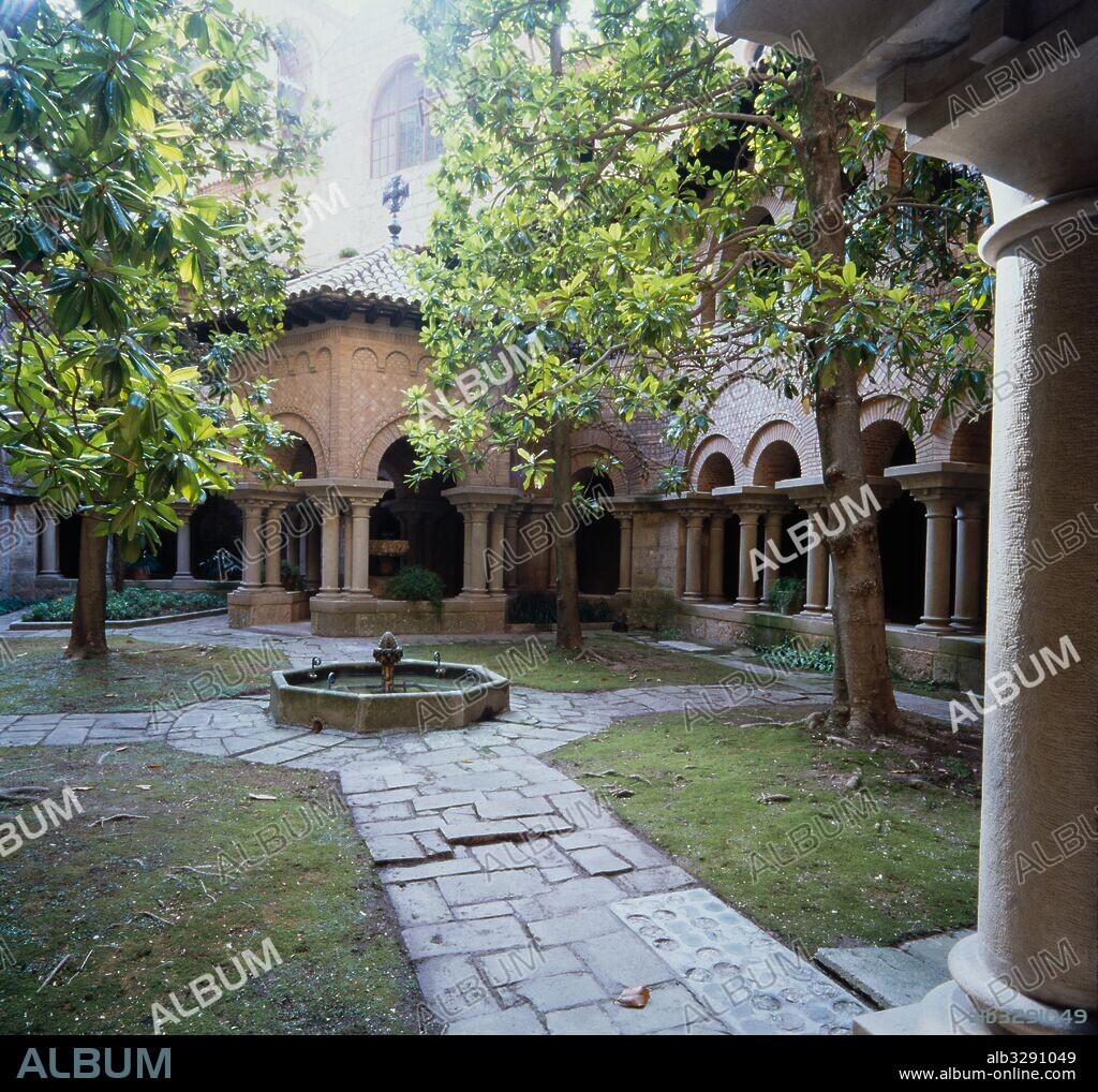 Josep Puig i Cadafalch / Cloister of the monastery of Montserrat, 20th century, Monestir de Monserrat, Barcelona, Catalonia, Spain.